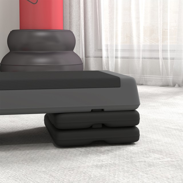 SPORTNOW  Ρυθμιζόμενο Stepper Γυμναστικής σε 10.5/15.5/20.5 cm με Αντιολισθητική Επιφάνεια και Χωρητικότητα 250 kg, Γκρι  A90-379V00GY