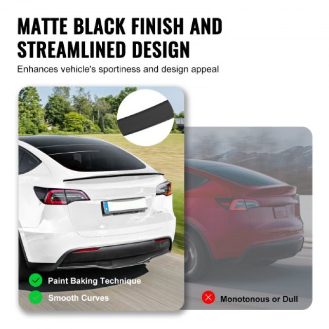 Πίσω Αεροτομή VEVOR GT 47.2 για Tesla Model Y, Μαύρο Ματ  ZYXWYABSMODEQFRFOV0