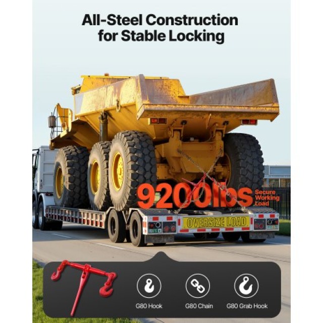 VEVOR Δετικό Αλυσίδας με Καστάνια 3/8 x 10 G80 για Μεταφορά Φορτίου... VEVOR Δετικό Αλυσίδας με Καστάνια 3/8 x 10 G80 για Μεταφορά Φορτίου...