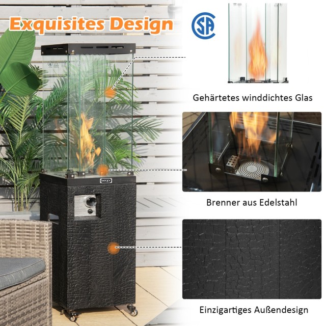 Costway  Εξωτερική Θερμάστρα Προπανίου 41000 BTU με Ρόδες, Μαύρη 39...