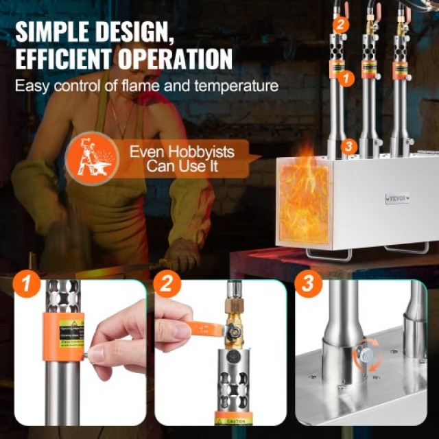 Φορητός Φούρνος Προπανίου VEVOR 3 Καυστήρων για Σιδηρουργούς 2600℉ ... Φορητός Φούρνος Προπανίου VEVOR 3 Καυστήρων για Σιδηρουργούς 2600℉ ...