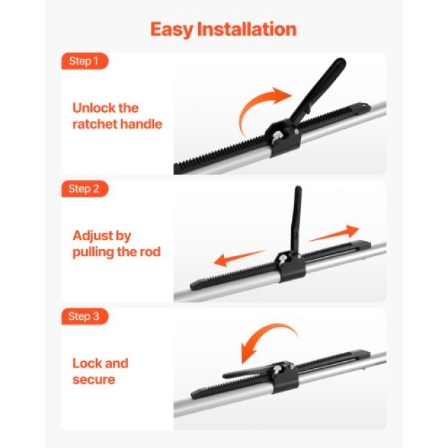 VEVOR Ρυθμιζόμενη Μπάρα Φορτίου από Βαρέως Τύπου Χάλυβα με Αντιολισ...