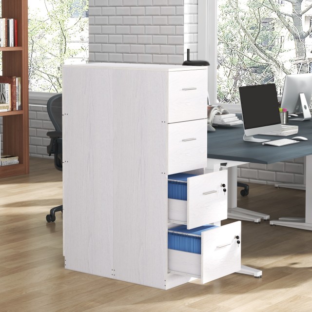 HOMCOM Γραφείο Ντουλάπι 40x42x130.8 εκ, Λευκό 924-086V80WT