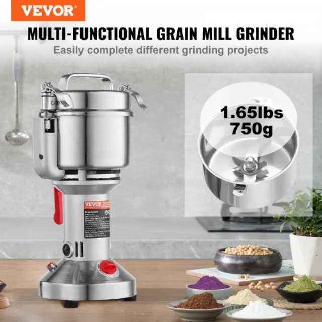 VEVOR Ηλεκτρικός Μύλος Άλεσης Μπαχαρικών 750g Υψηλής Ταχύτητας DDDP...