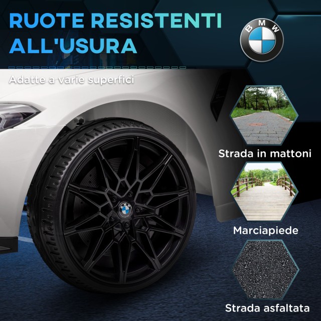 AIYAPLAY Ηλεκτρικό Αυτοκίνητο για Παιδιά με Άδεια BMW M4 με Τηλεχειριστήριο Κόρνα και Φώτα 108x69.5x51 εκ Λευκό370-311V90WT