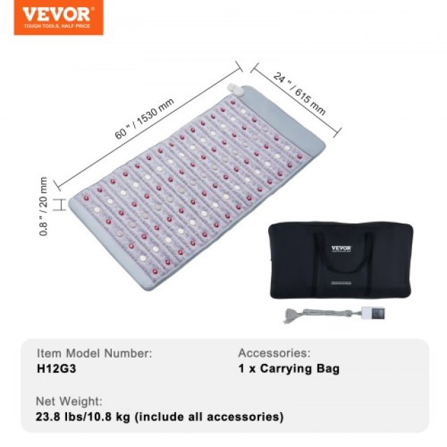 VEVOR  Θερμαντικό Υπόστρωμα Αμέθυστου Υπέρυθρης Ακτινοβολίας 60x24 103-159°F  ZHZSJJRDL60WEV7TFV2