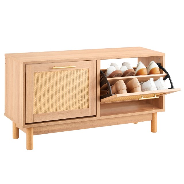 VEVOR Πάγκος Παπουτσοθήκης Εισόδου 1000 x 300 x 530 mm με 2 Αναδιπλ...