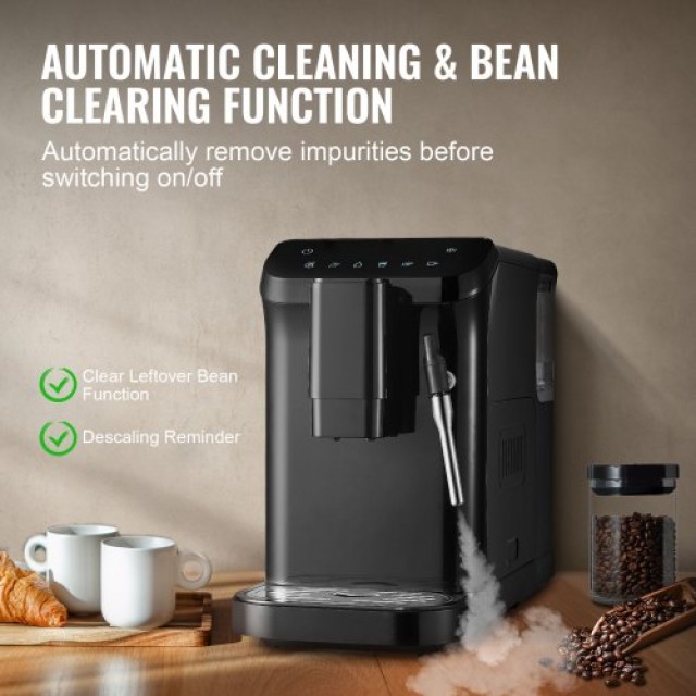 Αυτόματη Μηχανή Espresso VEVOR 20Bar με Ατμό & 15 Επίπεδα Άλεσης  QZDYSKFJDZQBSPH3WV2