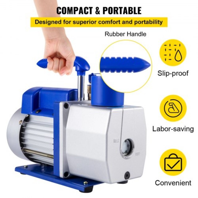 VEVOR  Αντλία Κενού Ψύξης 1/2 HP 2 Σταδίων για HVAC & Συσκευασία QC...