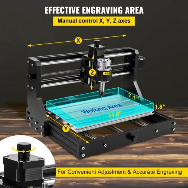 VEVOR  Μηχανή CNC 3018 Pro 3 Άξονες Χάραξης με Offline Controller για Πλαστικό, Ακρυλικό, PVC, Ξύλο DKJ3018PROJCK0001V2