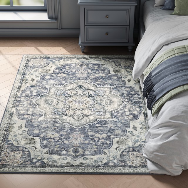 Χαλί SONGMICS HOME 120 x 170 cm, Αντιολισθητικό, Πλενόμενο, Vintage Στυλ, Γκρι 