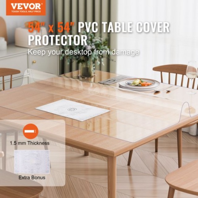 Διαφανές Προστατευτικό Τραπεζιού VEVOR PVC 54x54 εκ. 1.5mm  ZFXPVCZB54X5DA0CAV0