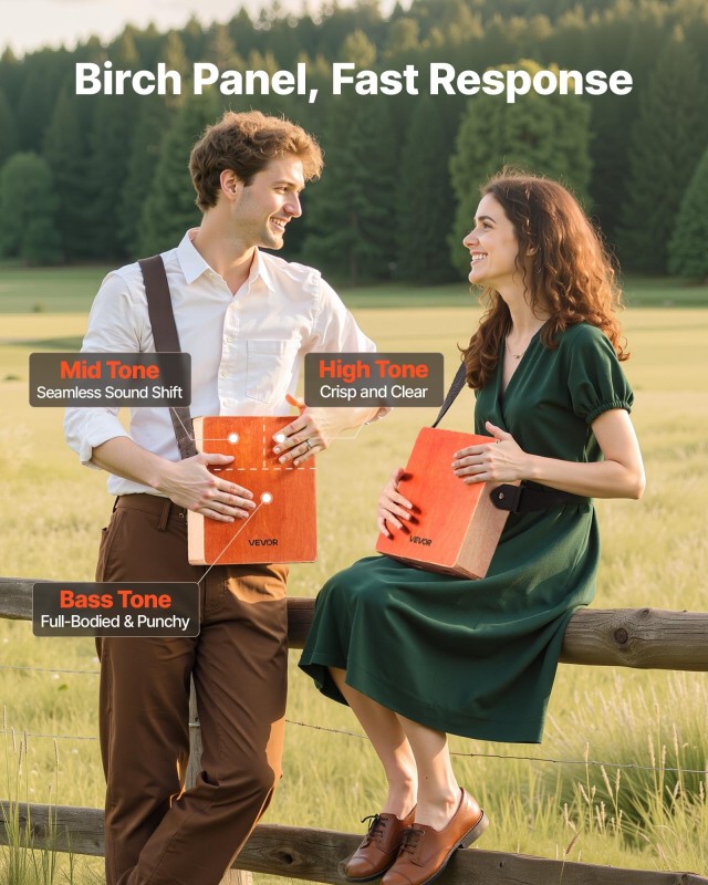 VEVOR Ξύλινο Κρουστό Κιβώτιο Cajon με Χορδές Κιθάρας και Τσάντα Μετ... VEVOR Ξύλινο Κρουστό Κιβώτιο Cajon με Χορδές Κιθάρας και Τσάντα Μετ...