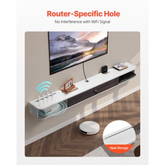 VEVOR Κρεμαστή Βάση Τηλεόρασης 70 με Καλώδιο - Λευκή BSDSJ70INCHBO0...