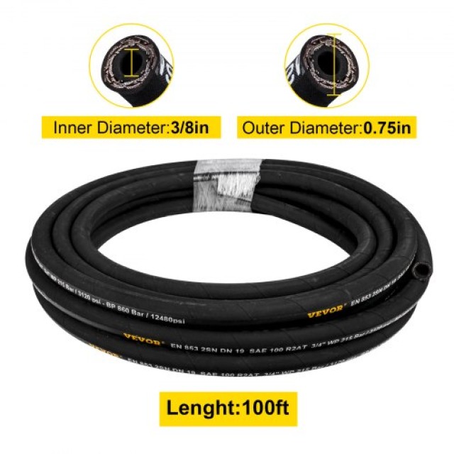 VEVOR Υδραυλικός Σωλήνας 3/8 100ft 5000 PSI  YG100FT3-8-500001V0