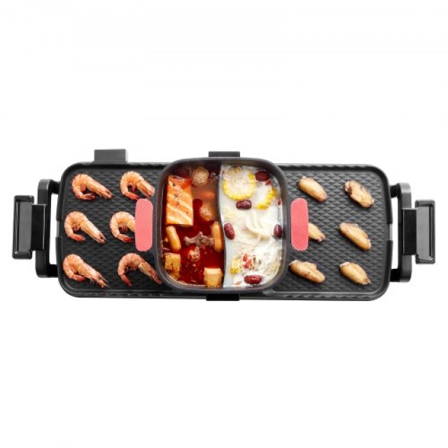 VEVOR Ηλεκτρικό BBQ 2-σε-1 με Αποσπώμενη Κατσαρόλα 2300W ZFXDHG12YC...