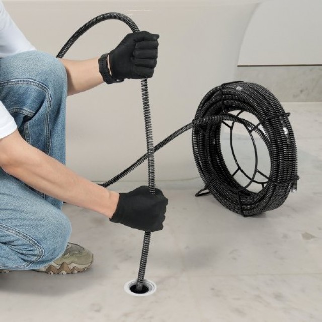 Καλώδιο Καθαρισμού Αποχέτευσης VEVOR 30m x 16mm & 7 Κόφτες για Σωλήνες 2-10cm  FDSDL58IN100OPWKNV0