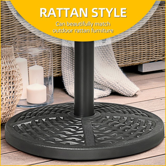 Outsunny Round Rattan Effect Garden Base Parasol Ø45cm Βάρος 9,5kg,...