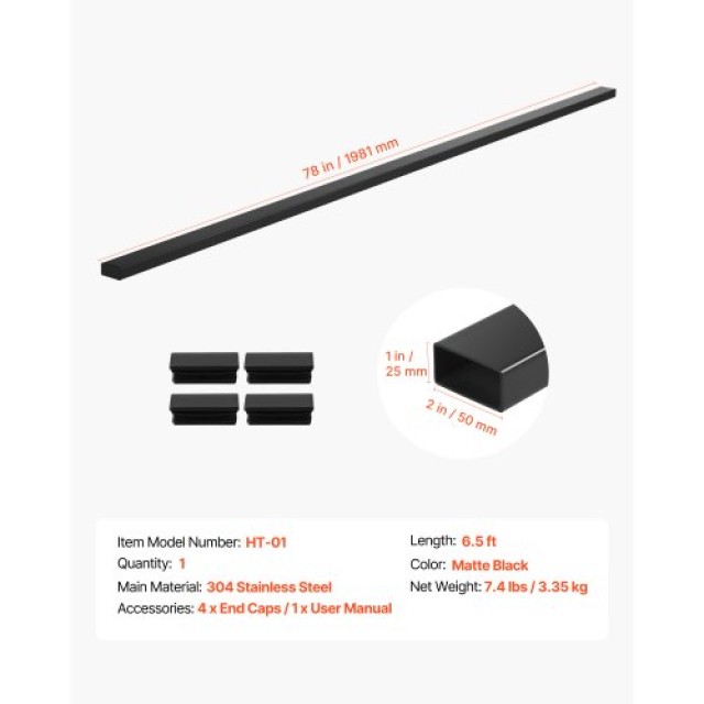 VEVOR Ρεκτιφάκερ Ανοξείδωτου Χάλυβα 198 εκ. για Εξωτερική Σκάλα LGF... VEVOR Ρεκτιφάκερ Ανοξείδωτου Χάλυβα 198 εκ. για Εξωτερική Σκάλα LGF...