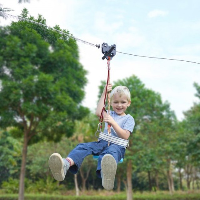 VEVOR  Σετ Zipline για Παιδιά και Ενήλικες, 160 ft, έως 500 lb, με Ασφάλεια και Φρένο BXGHSTJ160YCG288UV0