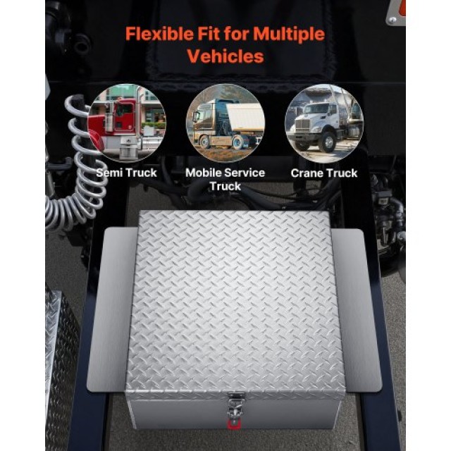 VEVOR Κουτί Εργαλείων Φορτηγού από Αλουμίνιο, Βαρέως Τύπου με Αντιο...