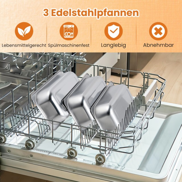 Costway Ηλεκτρική Πλάκα Διατήρησης Θερμότητας με 3 Αποσπώμενα Δοχεί... Costway Ηλεκτρική Πλάκα Διατήρησης Θερμότητας με 3 Αποσπώμενα Δοχεί...