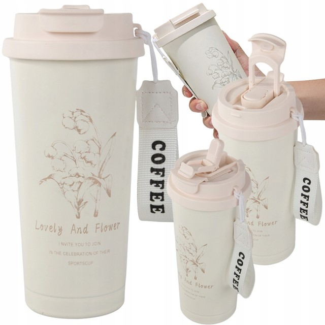 Verk Group Θερμικό Κύπελλο 530 ml με Καλαμάκι και Ατσάλινη Λαβή, Θε...