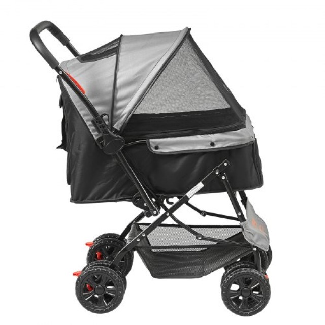 Καρότσι Κατοικιδίων VEVOR, 4 Τροχοί, 20kg, Αντιστρέψιμη Λαβή, Μαύρο+Γκρι  CWTCCGK4QSHSU0H92V0