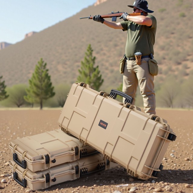 VEVOR Αδιάβροχη & Ανθεκτική Σκόνης Θήκη Όπλου με Προεγκοπή Αφρού, 1...