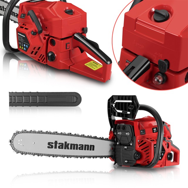 STAKMANN Αλυσοπρίονο Βενζίνης 2 Χρόνων 52 cc Λάμα 50 cm Κόψιμο Ξύλων Κλαδιών EasyStart 02841554