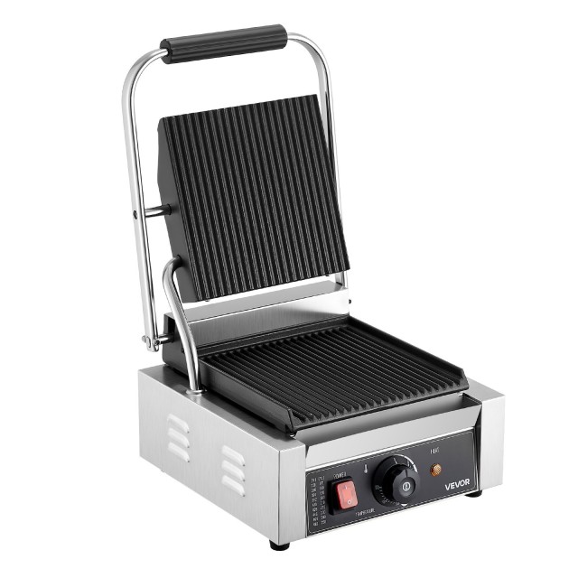 VEVOR Επαγγελματική Τοστιέρα Panini Grill 22x23 cm DYYBDBL3200WZG84...