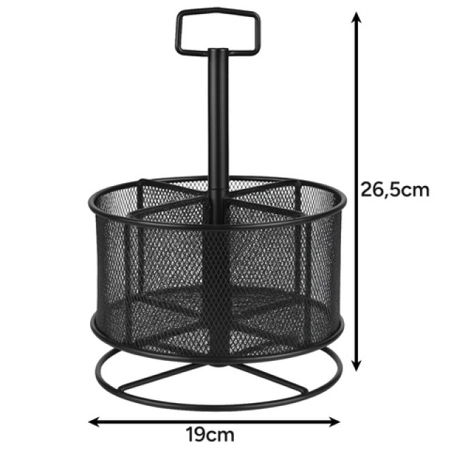 Maaleo Περιστρεφόμενος Μεταλλικός Οργανωτής Γραφείου Μαύρο με 4 Δι... Maaleo Περιστρεφόμενος Μεταλλικός Οργανωτής Γραφείου Μαύρο με 4 Δι...