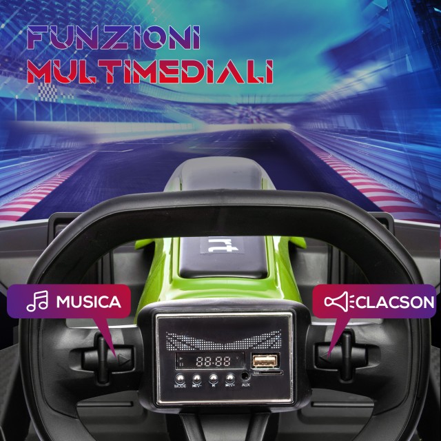 HOMCOM Ηλεκτρικό Go Kart για Παιδιά 6-12 Ετών 24V 12km/h με Ρυθμιζόμενο Κάθισμα Πράσινο 370-287V90GN