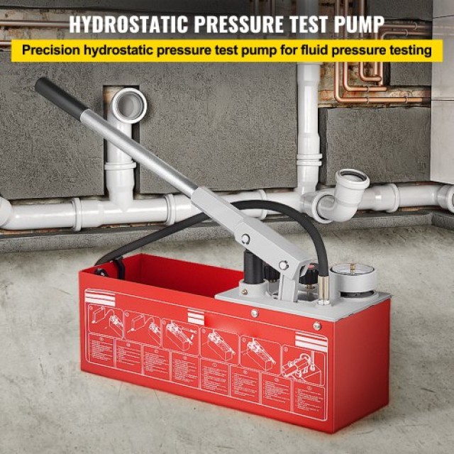 VEVOR Αντλία Υδροστατικής Πίεσης, Έως 60 bar/860 psi, Δοχείο 3.2 Γαλόνια, Υδραυλικός Χειροκίνητος Ελεγκτής Πίεσης Νερού με Μετρητή Τριών Μονάδων & Σύνδεση R 1/2 για Δοκιμή Πίεσης Αγωγών  SYBBDDWC60BARKSPIV0