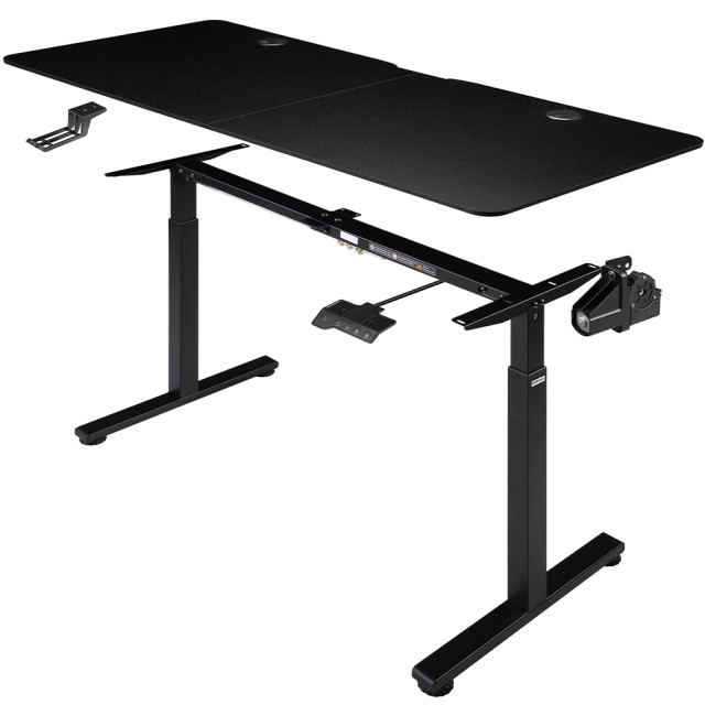 Shally Dogan  Ηλεκτρικό Ρυθμιζόμενο Γραφείο Ύψους 140x60x72-117cm Μαύρο με Κονσόλα Ελέγχου 02840731
