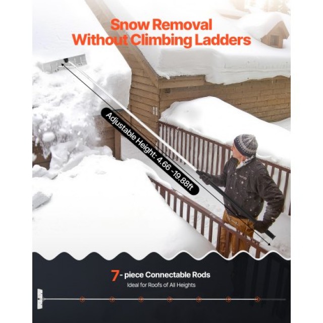 VEVOR Χιονιάς Στέγης με Ρόδες, Ρυθμιζόμενο 2.3-6m, Αλουμινένια Λεπί... VEVOR Χιονιάς Στέγης με Ρόδες, Ρυθμιζόμενο 2.3-6m, Αλουμινένια Λεπί...