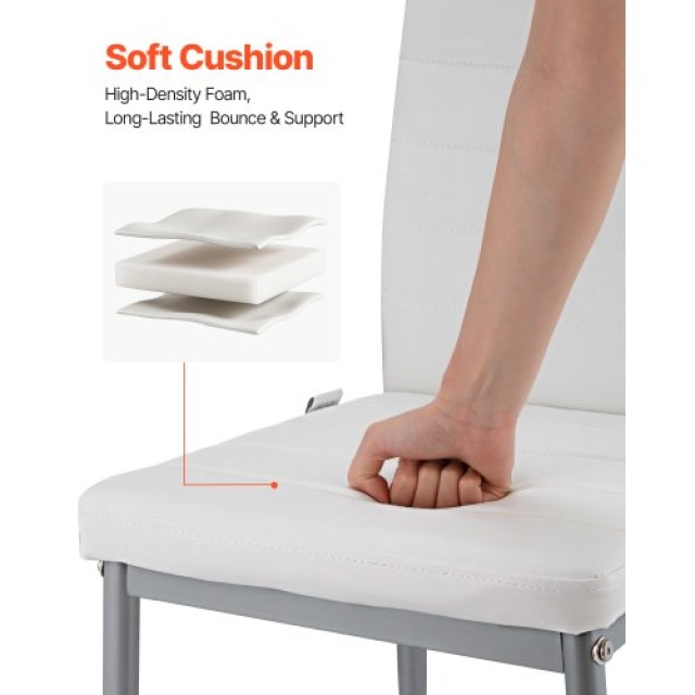 VEVOR Σετ 6 Μοντέρνες Καρέκλες Τραπεζαρίας με Μαξιλάρι & Μεταλλικά ...