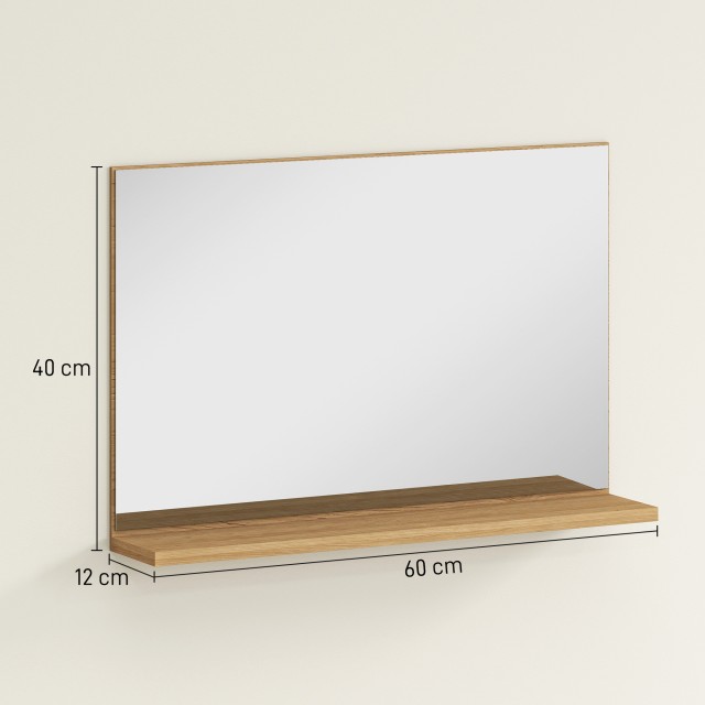 Kleankin Καθρέφτης Μπάνιου με Ράφι, 60x12x40 εκ. 834-723V00ND