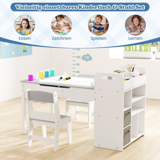 Costway Πολυλειτουργικό Παιδικό Τραπέζι Τέχνης με Αποθηκευτικούς Χώ...