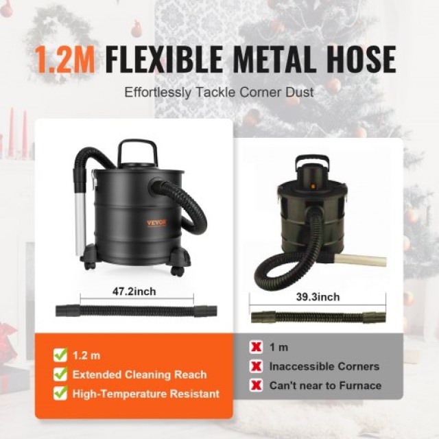 VEVOR Σκούπα Στάχτης 20L, 1200W, για Τζάκια & Σόμπες  ZKXHQJL220V1LUO82V2