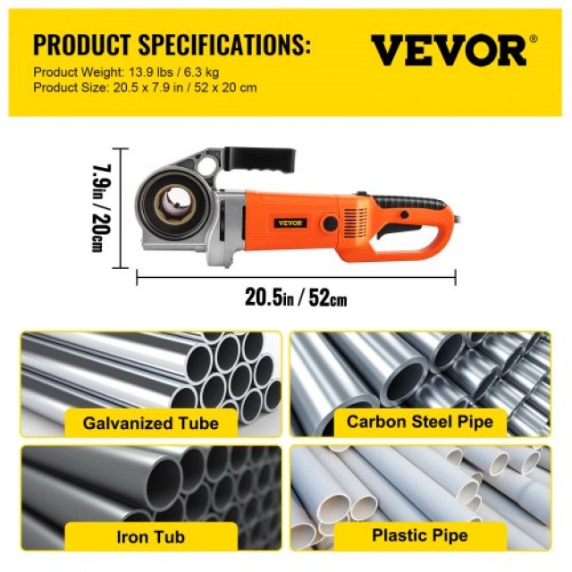 Ηλεκτρικό Σπειροτόμο VEVOR, 2300W, 220V, με 6 Καλούπια 1/2-2  TSJOC220V1229U3PXV2