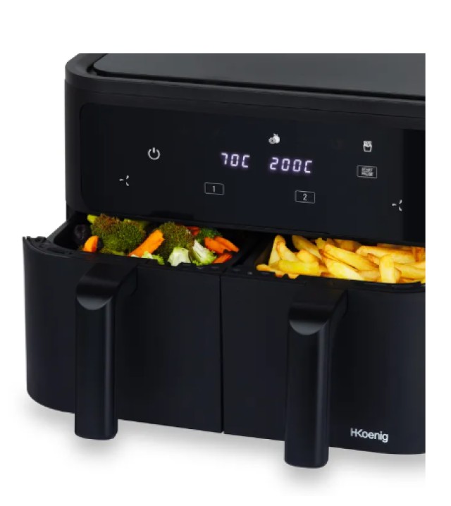 Διπλή Φριτέζα Αέρος Airfryer 9lt 2x4,5lt FRY900 H.Koenig
