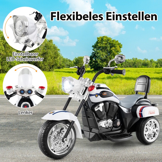 Costway Παιδική Ηλεκτροκίνητη Μηχανή 6V με Ρυθμιζόμενα Φώτα & Ήχους...