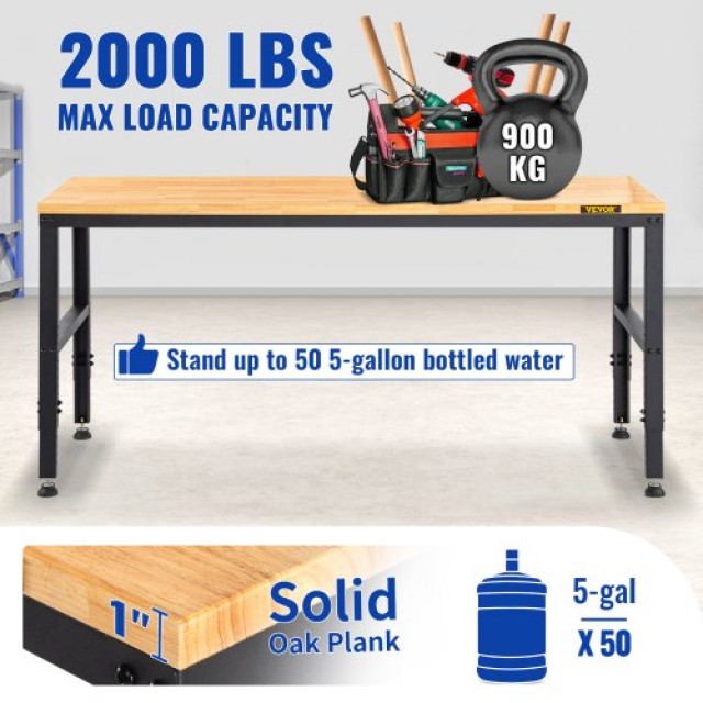 VEVOR  Ρυθμιζόμενος Πάγκος Εργασίας 48x20 με Πρίζα LDSGZTSM4820V400PV2