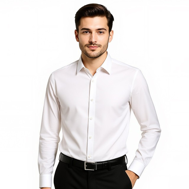 VEVOR Ανδρικό Πουκάμισο Slim Fit, Λευκό, Μέγεθος M, 77 x 113 εκ. NK...