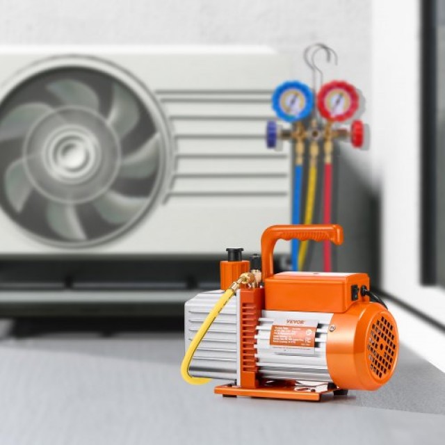 VEVOR Αντλία Κενού 6 CFM HVAC Διπλού Σταδίου Περιστροφικού Πτερυγίου με Συμπεριλαμβανόμενο Λάδι ZKBLJSJ12HP6J1GD6V2