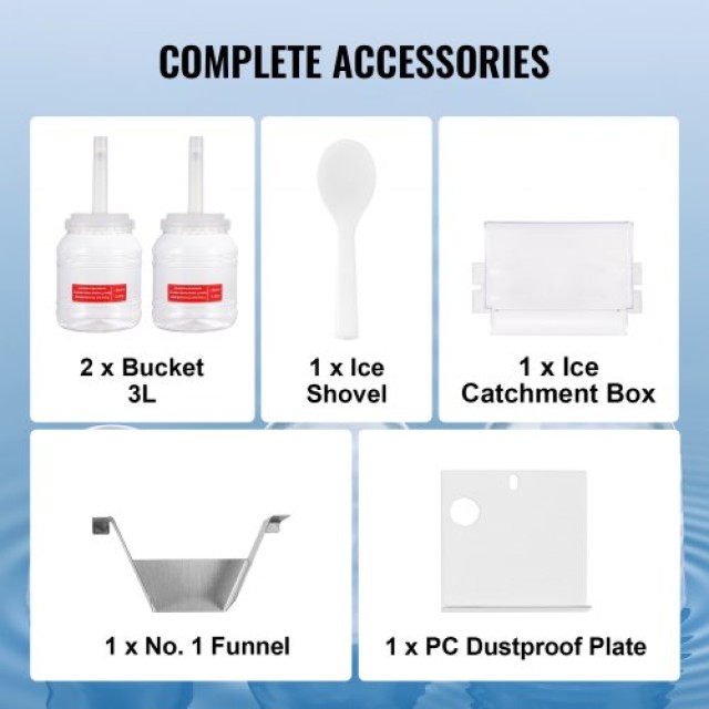 VEVOR  Επαγγελματική Μηχανή Πάγου Snowflake 375LBS/24H Ανοξείδωτη γ...