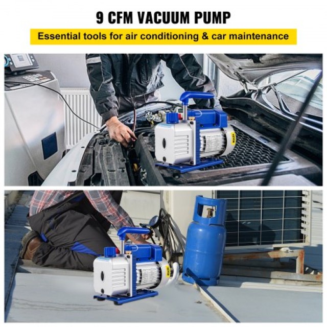 VEVOR Αντλία Κενού 9 CFM 1 HP Διπλού Σταδίου 220V για Κλιματιστικά ...