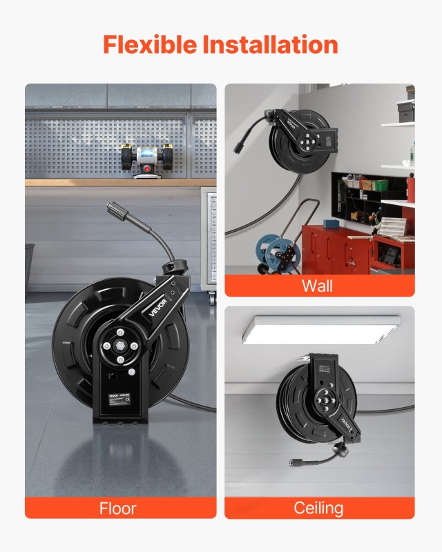 VEVOR Ανθεκτική Ρετράκταμπλ Λάστιχο Πλυστικού Πίεσης 18.3μ με Αυτόμ...