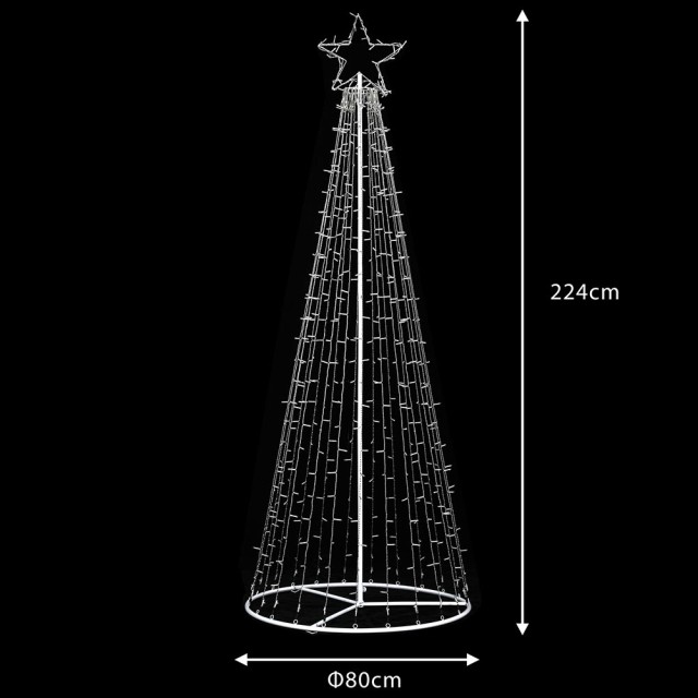 BAKAJI  Φωτεινό Χριστουγεννιάτικο Δέντρο 224cm 592 LED Θερμό Λευκό ...